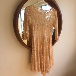 Free people blush lace dress size 0